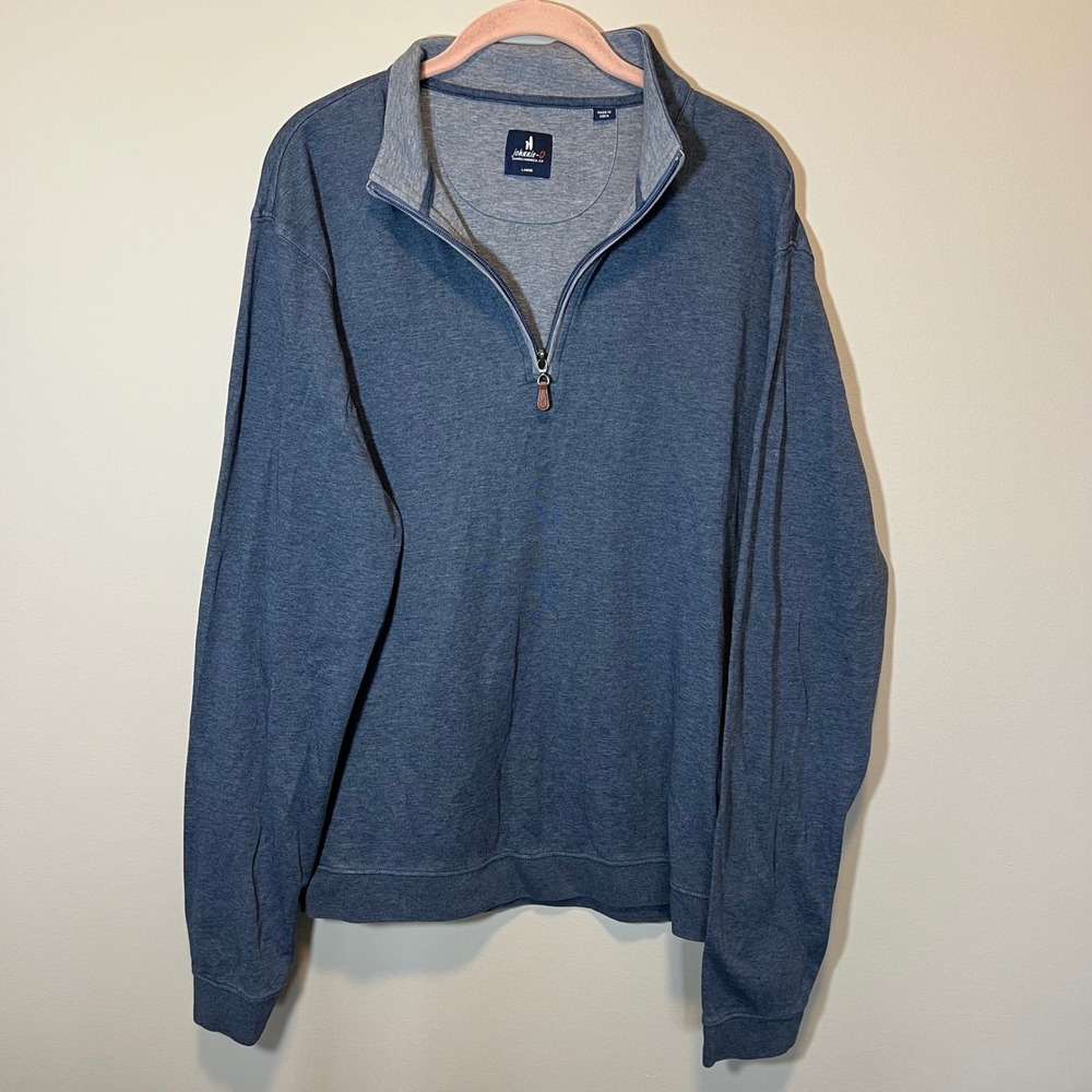 Johnnie-O Sully Quarter Zip Pullover Men's Large Helious Blue Sweater